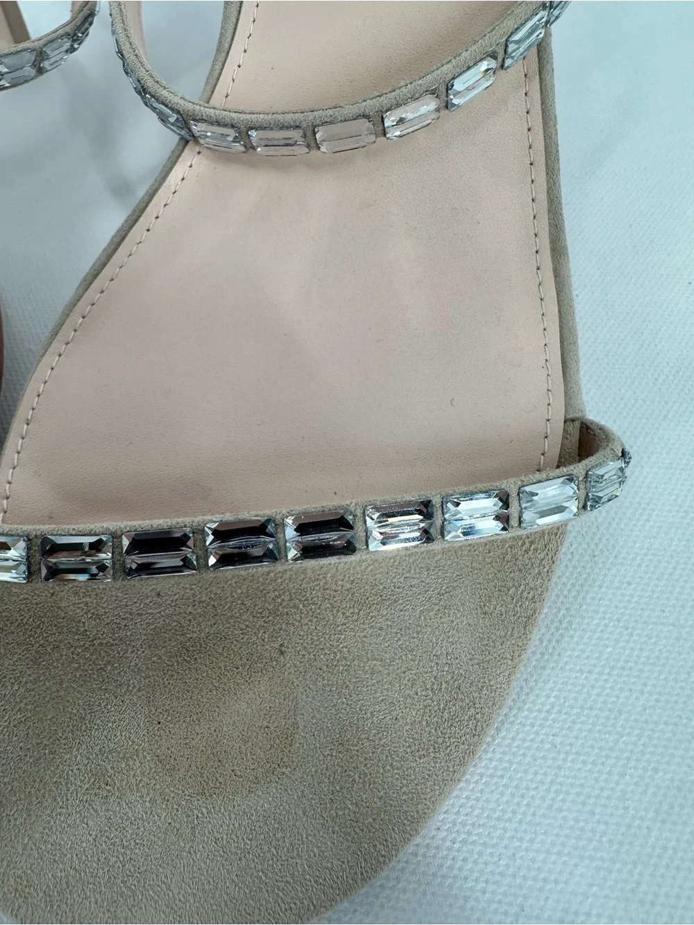 VICE VERSA Marina Beige Crystal Strap Convertible Sandel Heels to Flats Size 7 - Picture 7 of 16